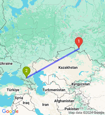 Маршрут из Омска в Минеральные Воды