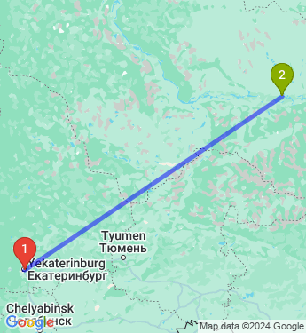 Маршрут из Екатеринбурга в Сургут