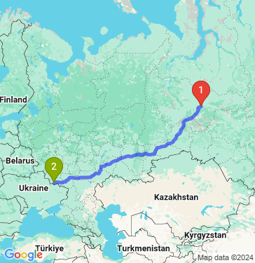 Маршрут из Сургута в Белгород