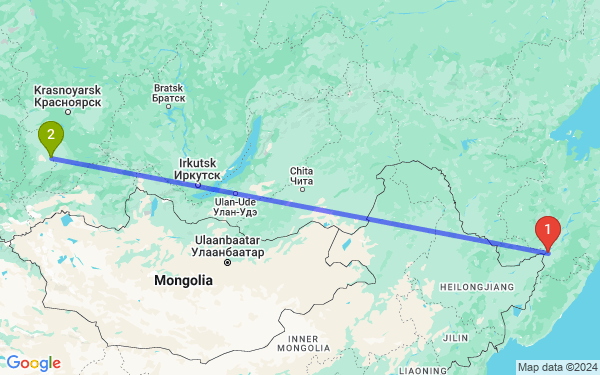 Маршрут из Хабаровска в Абакан