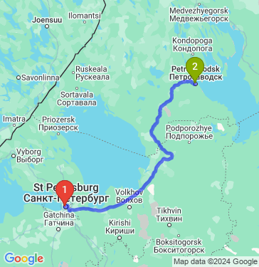 Маршрут из Санкт-Петербурга в Петрозаводск