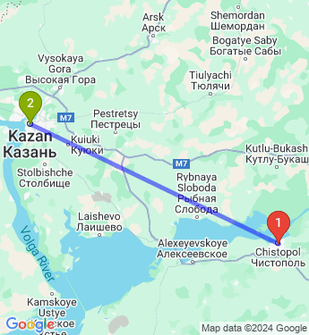 Маршрут из Чистополя в Казань