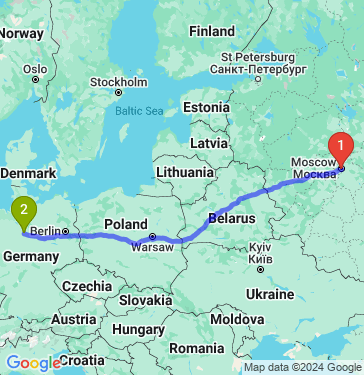 Маршрут из Москвы в Лангенхагена