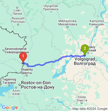 Маршрут из Донецка в Волгоград