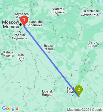 Маршрут из Котельников в Рассказово