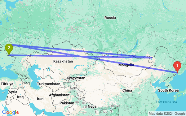 Маршрут из Уссурийска в Забайкальск