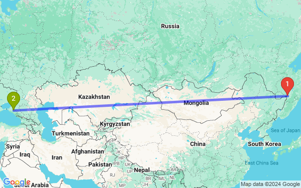 Маршрут из Хабаровска в Краснодар