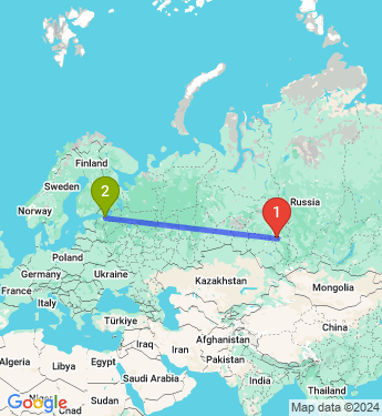 Маршрут из Томска в Санкт-Петербург