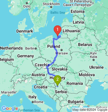 Маршрут из Балтийска в Нови-Сад