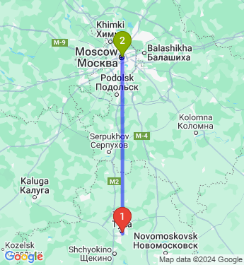 Маршрут из Тула городской округ в Москву
