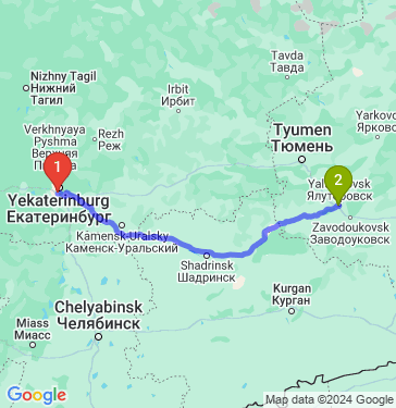 Маршрут из Екатеринбурга в Ялуторовска