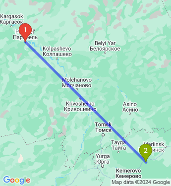 Маршрут из Парабели в Новый Свет