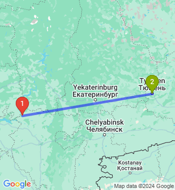 Маршрут из Нефтекамска в Тюмень