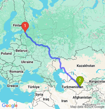 Маршрут из Санкт-Петербурга в Туркменабад