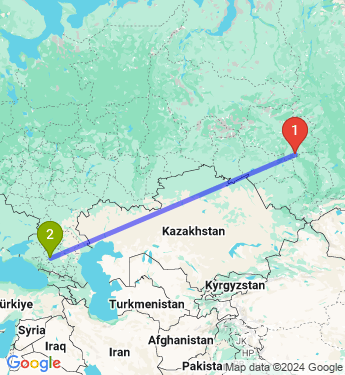 Маршрут из Томска в Ставрополь