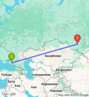 Маршрут из Барнаула в Краснодар