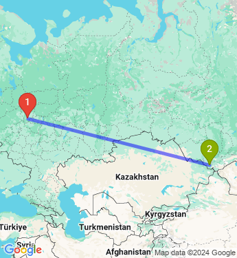 Маршрут из Борисоглебского в Усть-Коксу