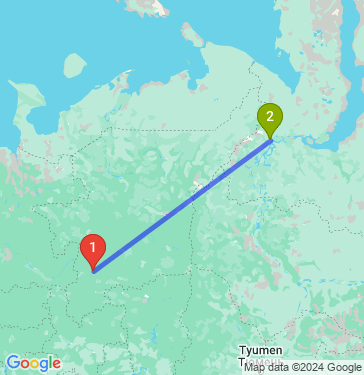 Маршрут из Сыктывкара в Лабытнанги