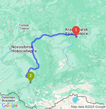 Маршрут из Красноярска в Горно-Алтайска