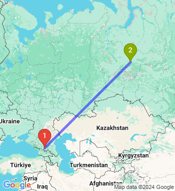 Маршрут из Нальчика в Сургут