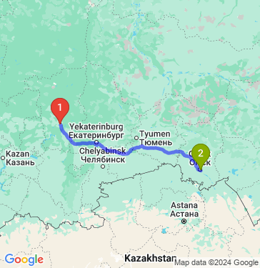 Маршрут из Перми в Омск