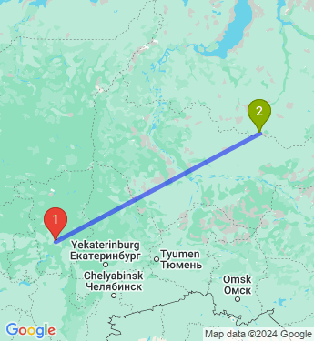 Маршрут из Краснокамска в Ноябрьск