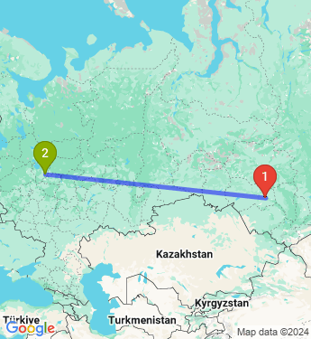 Маршрут из Новосибирска в Ярославль