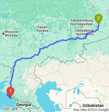 Маршрут из Сочи в Тюмень