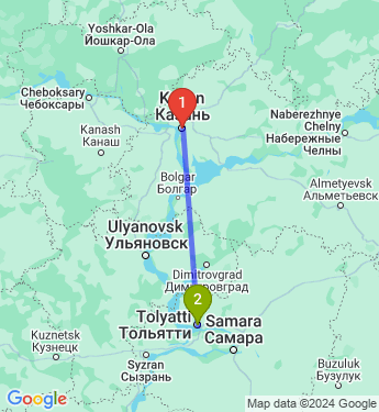 Маршрут из Казани в Тольятти
