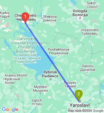 Маршрут из Череповца в Ярославль