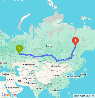 Маршрут из Якутска в Чайковского