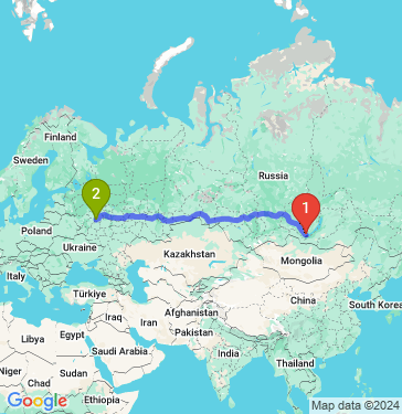 Маршрут из Иркутска в Чехова
