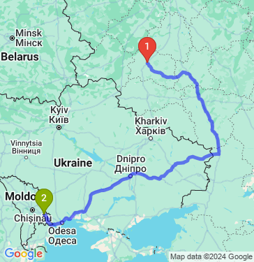Маршрут из Орла в Тирасполя