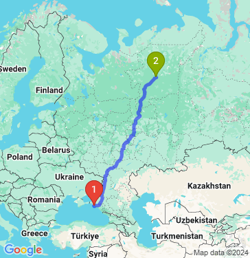 Маршрут из Новороссийска в Ухту
