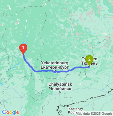 Маршрут из Перми в Тюмень