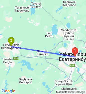 Маршрут из Екатеринбурга в Первоуральск