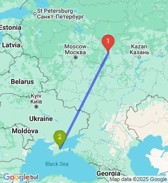 Маршрут из Дзержинска в Нижнегорский