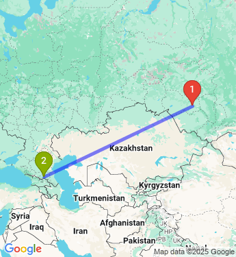 Маршрут из Новосибирска в Магас городской округ