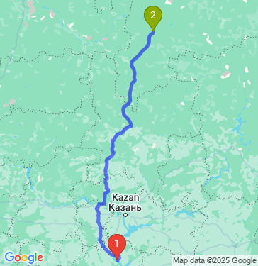Маршрут из Крестово-Городище в Сыктывкар