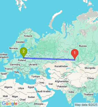 Маршрут из Барнаула в Калининград