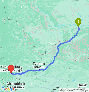 Маршрут из Екатеринбурга в Нефтеюганск