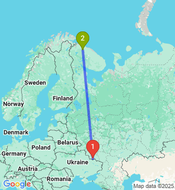 Маршрут из Белгорода в Мурманск