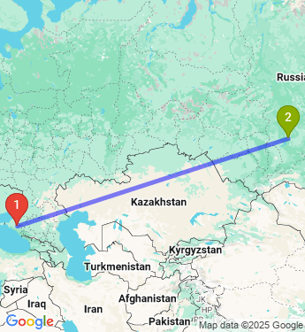 Маршрут из Краснодара в Красноярск