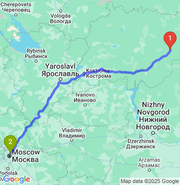 Маршрут из Мантурова в Москву
