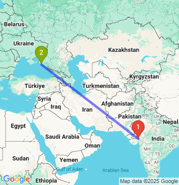 Маршрут из Sanand в Новороссийск