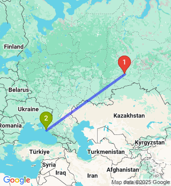 Маршрут из Тюмени в Новороссийск
