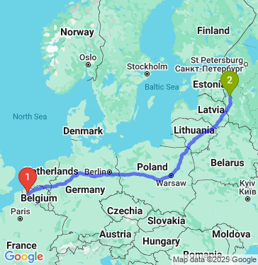 Маршрут из Кортрейка в Пскова