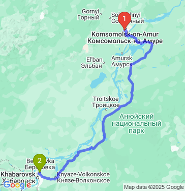 Маршрут из Комсомольска-на-Амуре в Хабаровск