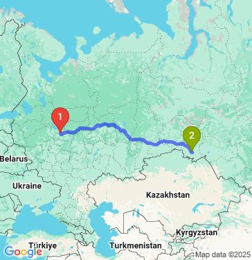 Маршрут из Ярославля в Омск