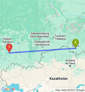 Маршрут из Мелекесского района в Омск